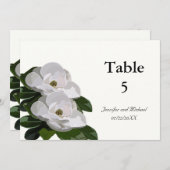 マグノリアの花 現代の結婚式 テーブル マーカー 招待状 (正面/裏面)