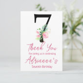 マグノリアの誕生日招待状、7歳の誕生日 サンキューカード (スタンド正面)