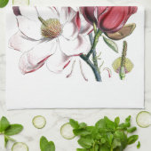 マグノリアアジアフラワーヴィンテージオールドイラストレーション キッチンタオル (折り畳み)