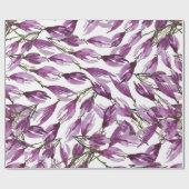 マグノリアアートパープルバイオレットウォーター色 ラッピングペーパー (フラット)