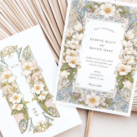 マグノリアアールヌーボー結婚ズ 招待状