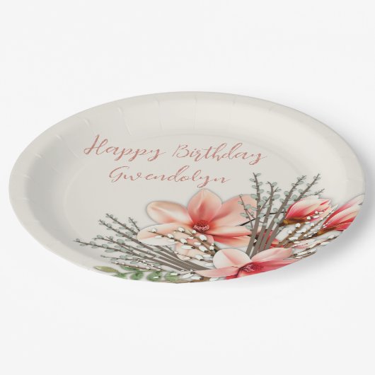 マグノリアウィローバースデーパーティー紙プレート ペーパープレート (アングル)