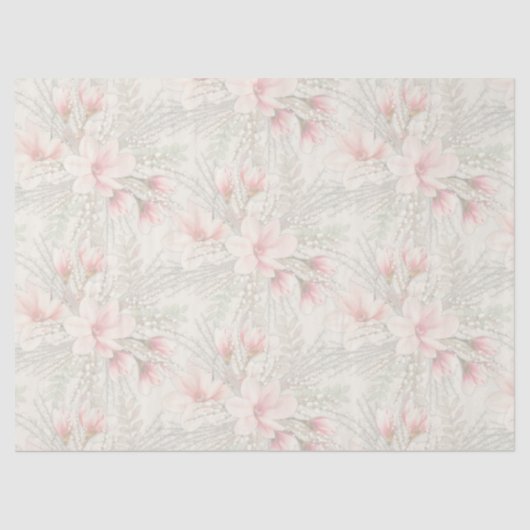 マグノリアウィローパターン（の模様が）あるフローラティッシュペーパー 薄葉紙 (正面)