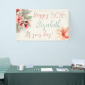 マグノリアウィローフローラ誕生日パーティーウォールバナー 横断幕 (トレードショー)