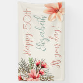 マグノリアウィローフローラ誕生日パーティーウォールバナー 横断幕 (縦)