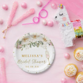 マグノリアウォーターカラーシャンパンガラスブライダルシャワー ペーパープレート (パーティー)