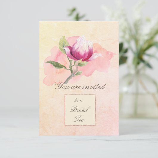 マグノリアウォーターカラーティーパーティの招待状 招待状 (スタンド正面)