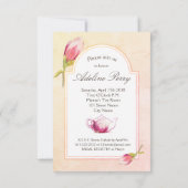 マグノリアウォーターカラーティーパーティの招待状 招待状 (裏面)