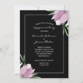 マグノリアウォーターカラー婚約パーティ 招待状 (正面)