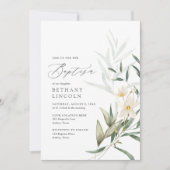 マグノリアエレガントグリーンバプテスマ 招待状 (正面)