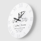 マグノリアエレガントシック結婚ズ・アニバーサリー ラージ壁時計 (傾斜)