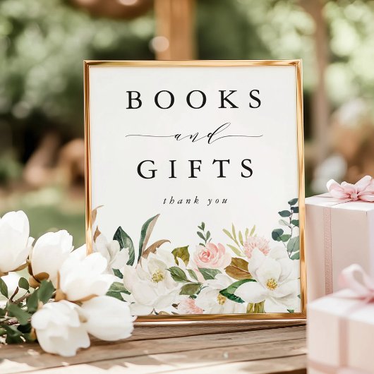 マグノリアエレガントスの赤ちゃんシャワーの本とギフト ポスター