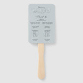 マグノリアエレガントティール(緑がかった色)&ホワイト結婚式 プログラムファン ハンドファン (裏面)