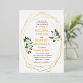 マグノリアエレガントフォイル結婚式招待状 箔シーズンカード (立ち正面)