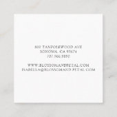 マグノリアエレガントフラワーフローリスト スクエア名刺 (裏面)