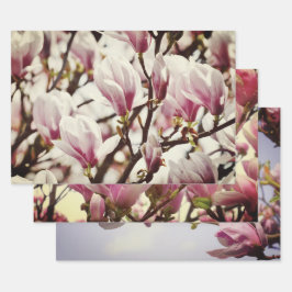 マグノリアエレガントフローラシックヴィンテージウェディングラップ ラッピングペーパーシート