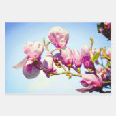 マグノリアエレガントフローラシックヴィンテージウェディング ラッピングペーパーシート (正面3)