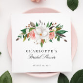 マグノリアエレガントフローラブライダルシャワー スタンダードカクテルナプキン