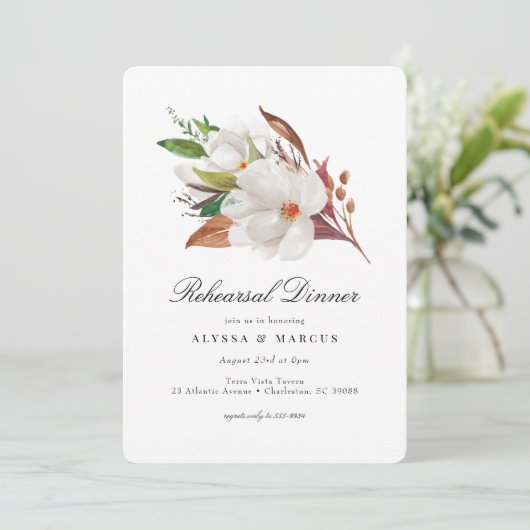 マグノリアエレガントフローラリハーサルディナー 招待状 (スタンド正面)