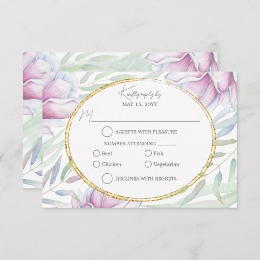 マグノリアエレガントフローラRSVP 出欠カード (正面/裏面)