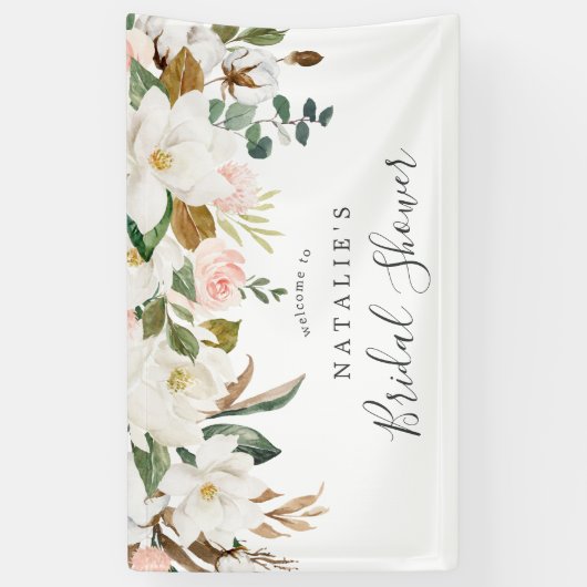 マグノリアエレガントブライダルシャワーへようこそ 横断幕 (縦)
