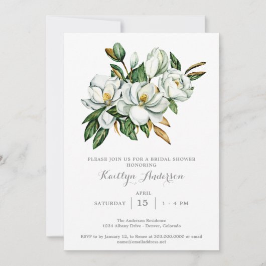 マグノリアエレガントブライダルシャワー 招待状 (正面)