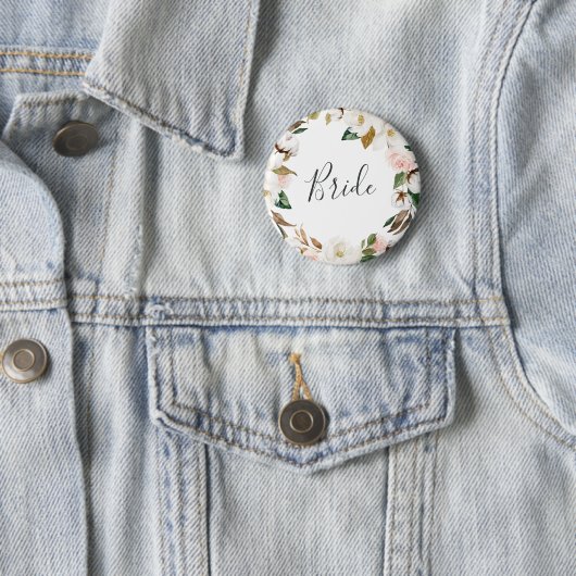 マグノリアエレガントブライドブライダルシャワー 缶バッジ (インサイチュ)