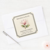 マグノリアエレガントブリスビーズワックスキャンドルビジネス スクエアシール (封筒)