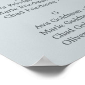 マグノリアエレガントブルーアルファベット座席表 ポスター (角)