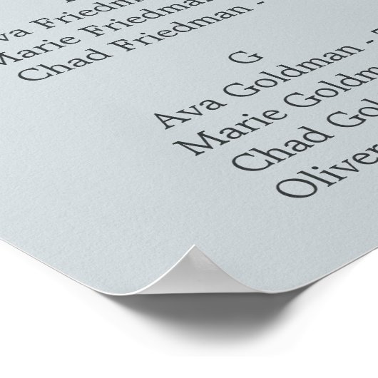 マグノリアエレガントブルーアルファベット座席表 ポスター (角)