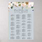 マグノリアエレガントブルーアルファベット座席表 ポスター (正面)