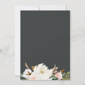 マグノリアエレガントブルーグレーすべて一つの結婚の 招待状 (裏面)