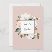 マグノリアエレガントホワイトアンド赤面婚約パーティ 招待状 (裏面)