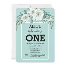 マグノリアエレガントホワイトパステルグリーン1st誕生日