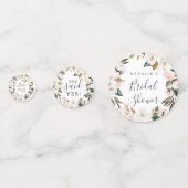 マグノリアエレガントホワイト&赤面ブライダルシャワーテーブル コンフェッティ (正面)