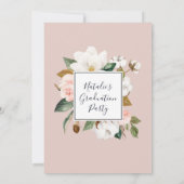 マグノリアエレガントホワイト&赤面卒業パーティー 招待状 (裏面)