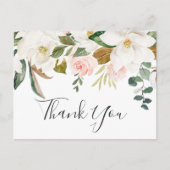 マグノリアエレガントホワイト&赤面有難はがき ポストカード (正面)