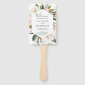 マグノリアエレガントホワイト&赤面結婚式 プログラムファン ハンドファン (正面)