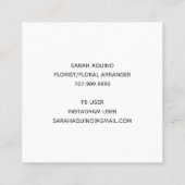 マグノリアエレガントモノグラムのクリームセージ開花 スクエア名刺 (裏面)