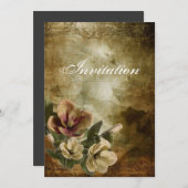 マグノリアエレガントヴィンテージブライダルシャワー招待 招待状 (正面/裏面)