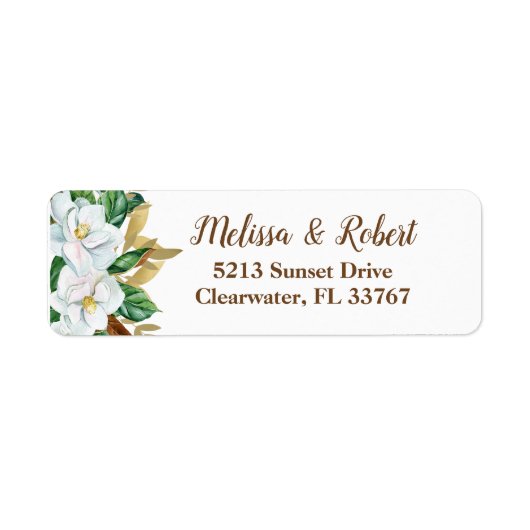 マグノリアエレガント差出人住所ラベル ラベル (正面)