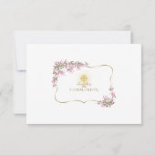 マグノリアエレガント花金ゴールド聖餐式 サンキューカード (裏面)