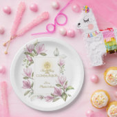 マグノリアエレガント花金ゴールド聖餐式 ペーパープレート (パーティー)