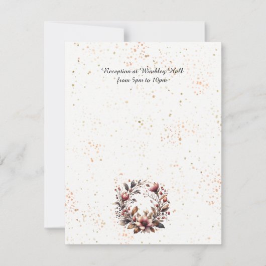 マグノリアエレガント金ゴールドアクセント結婚式招待状 招待状 (裏面)