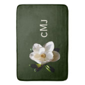 マグノリアオンダークグリーンウィズモノグラム バスマット (正面縦)