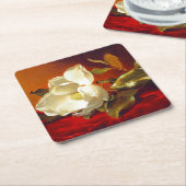 マグノリアオンレッドベルベットマーティンジョンソンヘード スクエアペーパーコースター (アングル)