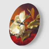 マグノリアオンレッドベルベットマーティンジョンソンヘード ラージ壁時計 (傾斜)