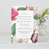 マグノリアカラフル花エレガントフローラ結婚ズ 招待状 (スタンド正面)