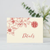 マグノリアクリームの中国式結婚式の詳細 エンクロージャーカード (スタンド正面)