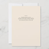 マグノリアクリーム モダンウェディング タイポグラフィ 招待状 (裏面)